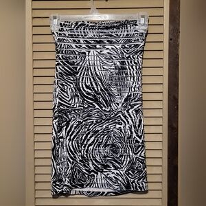 Black White Zebra Print Mini Dress ClubRue Size Small Stretch